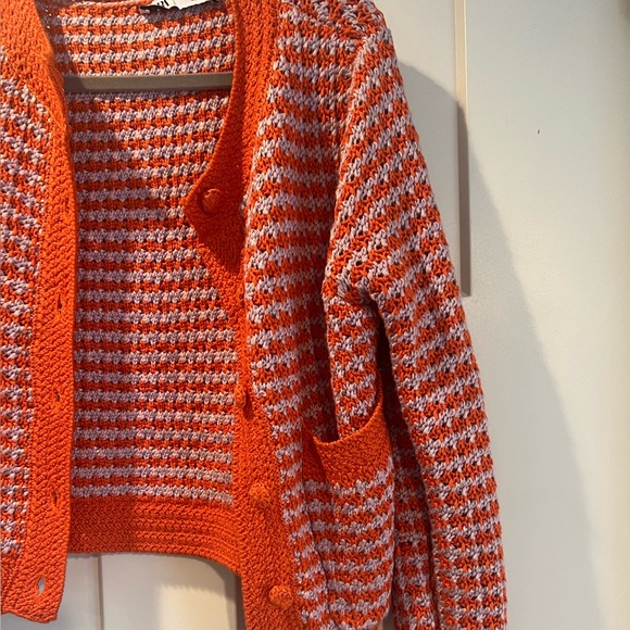 Zara Crochet Knit Lady Jacket Sweater size Small - Picture 7 of 9